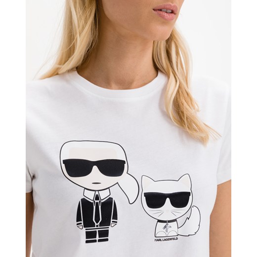 Karl Lagerfeld Ikonik Karl & Choupette Koszulka Biały Karl Lagerfeld M BIBLOO