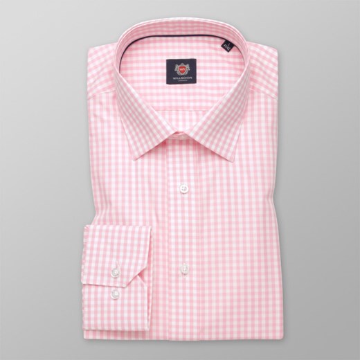 Biała taliowana koszula w różową kratkę gingham Willsoor L (41/42) / 164-170 wyprzedaż Willsoor