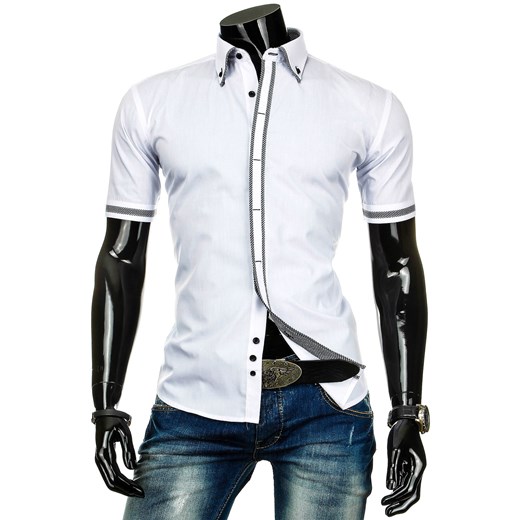 Koszula z krótkim rękawem (kx0347) - Biały dstreet bialy bawełniane