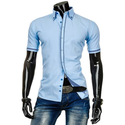 Koszula z krótkim rękawem (kx0350) - Niebieski dstreet niebieski bawełniane