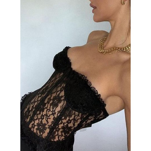 Glamour gorset bez rękawów wszystkie sezony koronka
