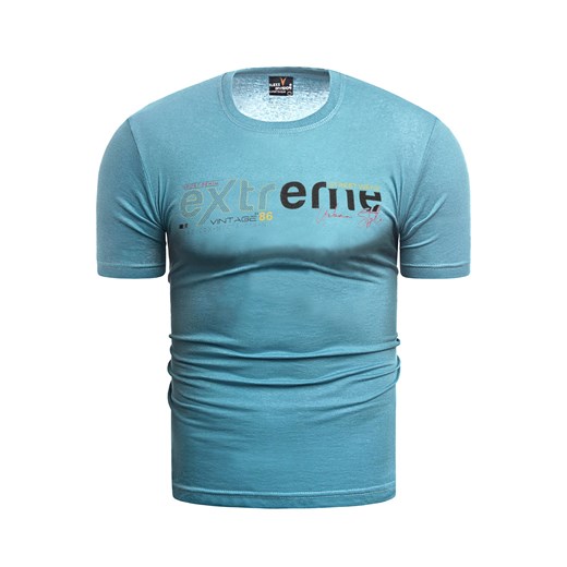 Męska koszulka Lexx Extreme błękitna Risardi L okazyjna cena Risardi