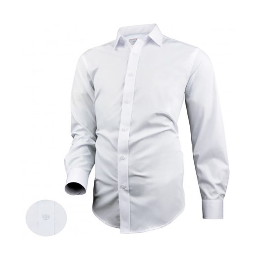Koszula Wizytowa Biała Elegancka z Długim Rękawem, Bawełniana, Jednokolorowa -Victorio KSDWVCTO0255SL Victorio 38/170-176 JegoSzafa.pl