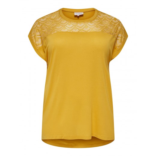 Carmakoma bluzka damska żółta z krótkim rękawem na wiosnę 