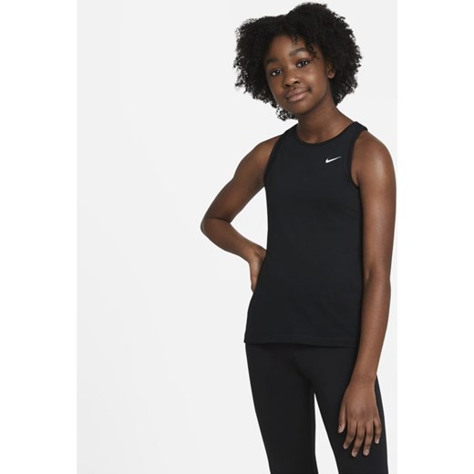 Koszulka bez rękawów dla dużych dzieci (dziewcząt) Nike Pro - Czerń Nike L Nike poland