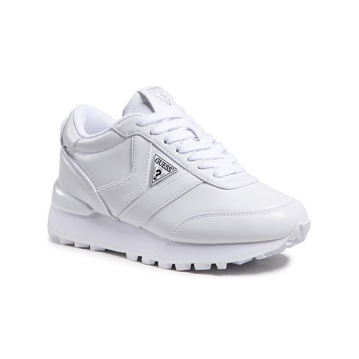 Buty sportowe damskie Guess sneakersy białe sznurowane z gumy 