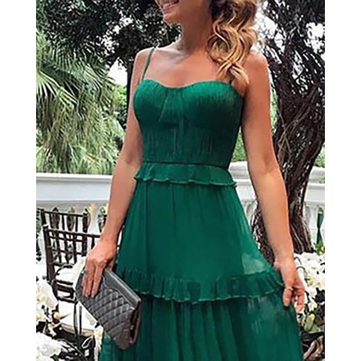 Zielona sukienka Kendallme w serek na wesele 