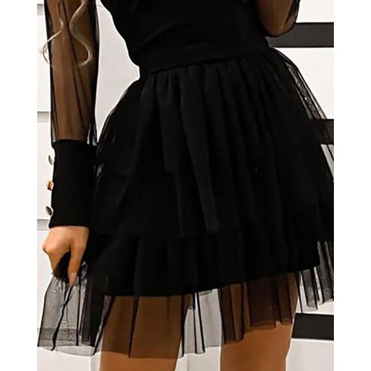 Sukienka Kendallme czarna mini z okrągłym dekoltem 