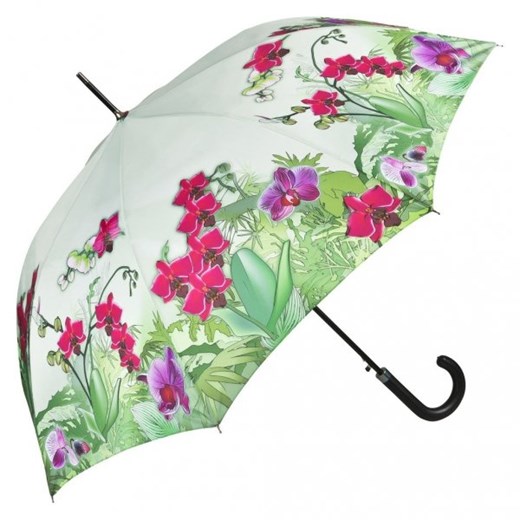 Orchidee - parasol długi ze skórzaną rączką Von Lilienfeld  Parasole MiaDora.pl