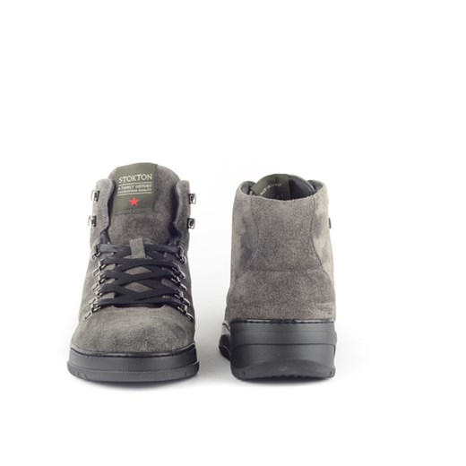 Buty zimowe męskie Stokton szare na zimę sznurowane 