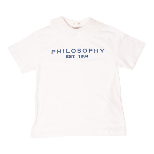 T-shirt chłopięce biały Philosophy di Lorenzo Serafini  z krótkim rękawem 