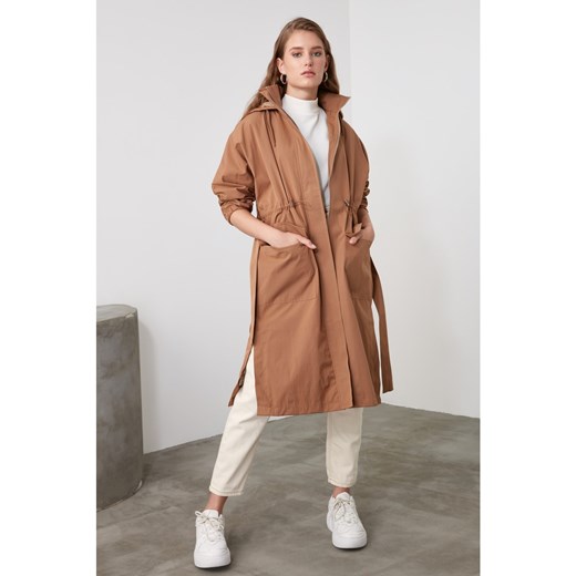 Trendyol Camel Bus and Arch Detailed Water Propulsion Trench coat Trendyol 40 Factcool