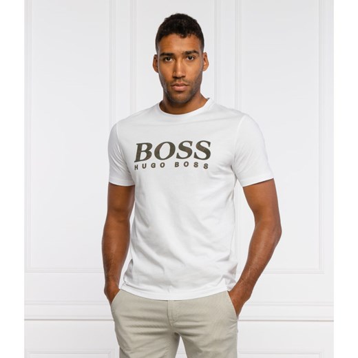 T-shirt męski BOSS HUGO biały z krótkim rękawem 