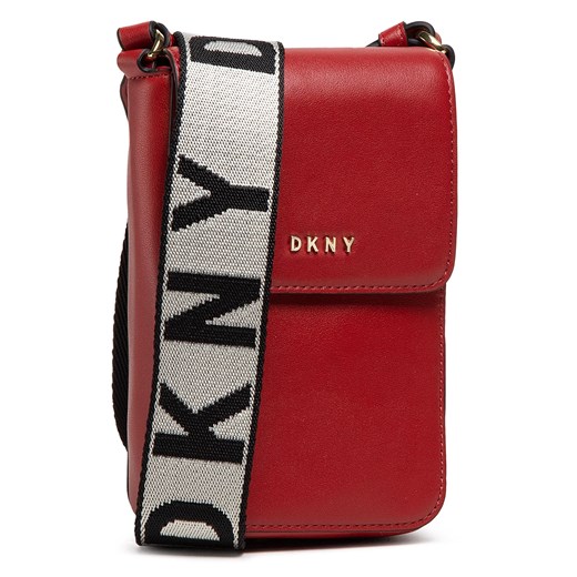 Listonoszka DKNY elegancka średnia na ramię z kolorowym paskiem 