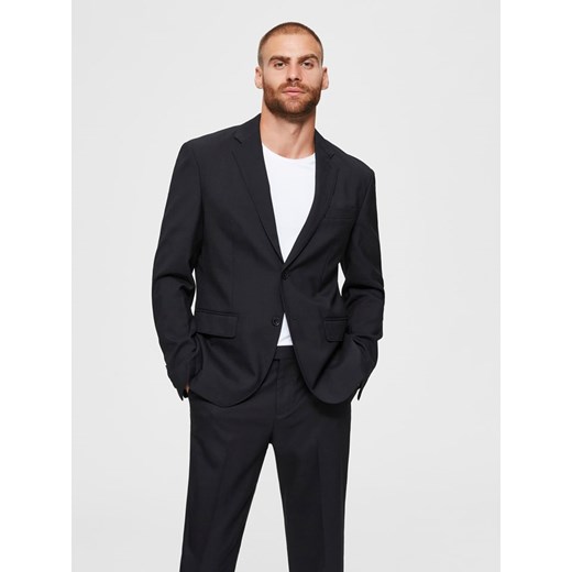 Marynarka męska Selected Homme czarna z wełny 
