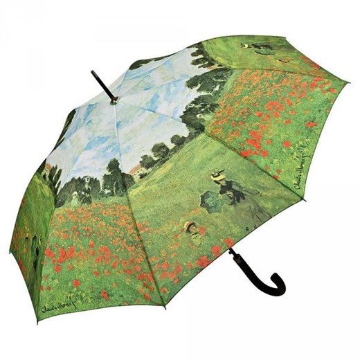 Claude Monet &quot;Pole maków&quot; długi parasol ze skórzaną rączką Von Lilienfeld  Parasole MiaDora.pl