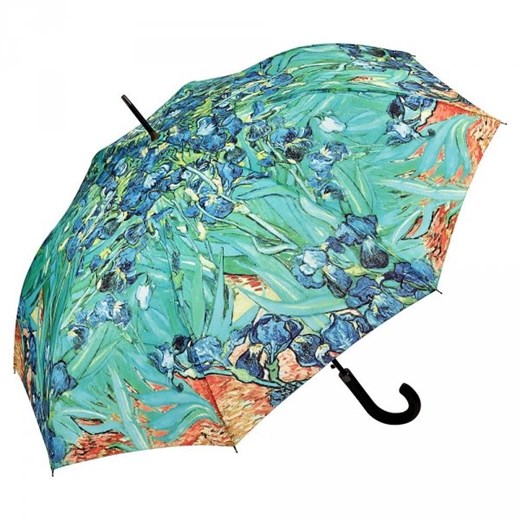 Vincent van Gogh &quot;Irysy&quot; parasol długi ze skórzaną rączką Von Lilienfeld  Parasole MiaDora.pl