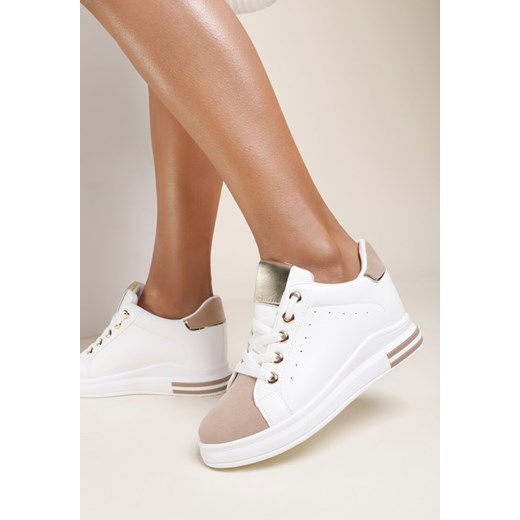 Białe buty sportowe damskie Renee wiązane 