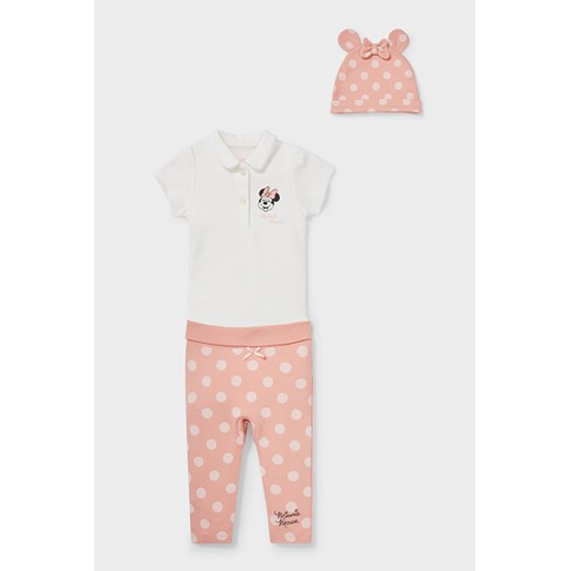 C&A Myszka Minnie-strój niemowlęcy-bawełna bio-3 części, Biały, Rozmiar: 56 80 C&A