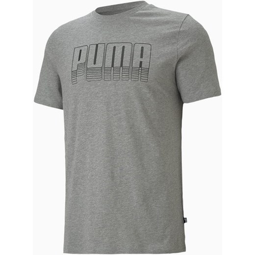 T-shirt męski Puma w sportowym stylu szary z krótkim rękawem 