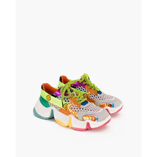 Kulig buty sportowe damskie sneakersy wielokolorowe skórzane w nadruki płaskie