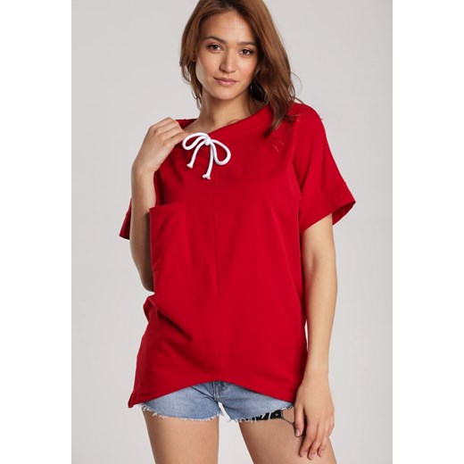 Czerwona Bluza Bordeia Renee S promocja Renee odzież