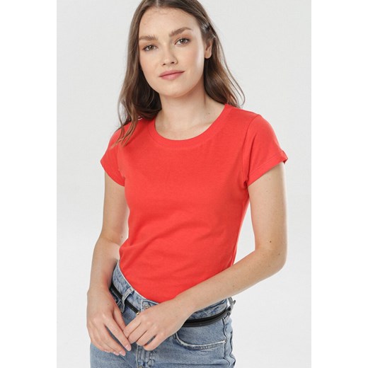 Czerwony T-shirt Himenara ze sklepu Born2be Odzież w kategorii Bluzki damskie - zdjęcie 108213218
