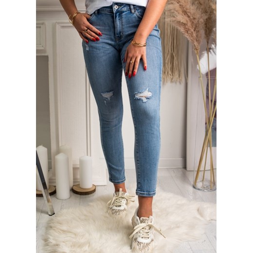 Granatowe jeansy damskie Fason 