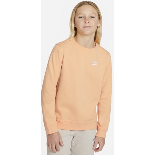 Dzianinowa bluza dla dużych dzieci (chłopców) Nike Sportswear - Pomarańczowy Nike XL Nike poland