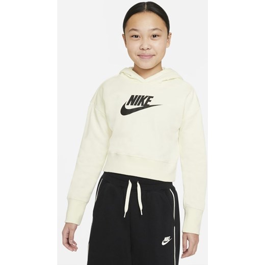 Biała bluza dziewczęca Nike z napisem na wiosnę 