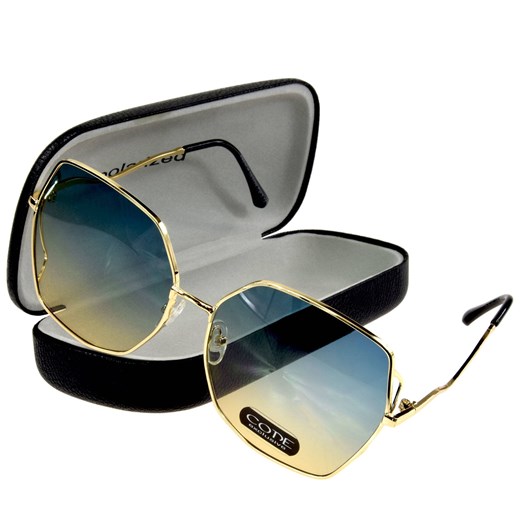 Okulary damskie przeciwsłoneczne CODE ze sklepu JK-Collection w kategorii Okulary przeciwsłoneczne damskie - zdjęcie 108420666