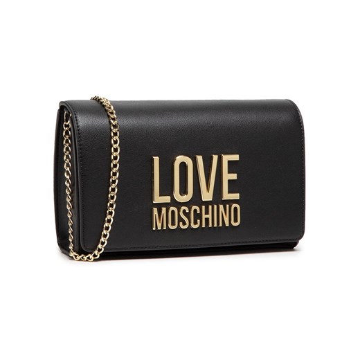 Love Moschino kopertówka czarna ze skóry elegancka mała na ramię 