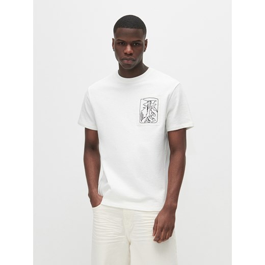 T-shirt męski Reserved biały młodzieżowy 
