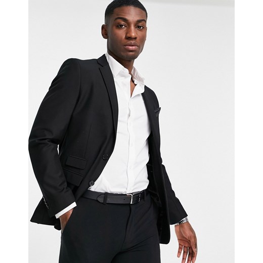 French Connection–Dopasowana, gładka marynarka garniturowa-Black French Connection 56 okazja Asos Poland