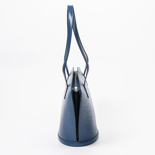Shopper bag Louis Vuitton bez dodatków granatowa skórzana 