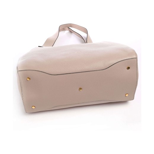 Shopper bag Coccinelle duża matowa na ramię bez dodatków skórzana 