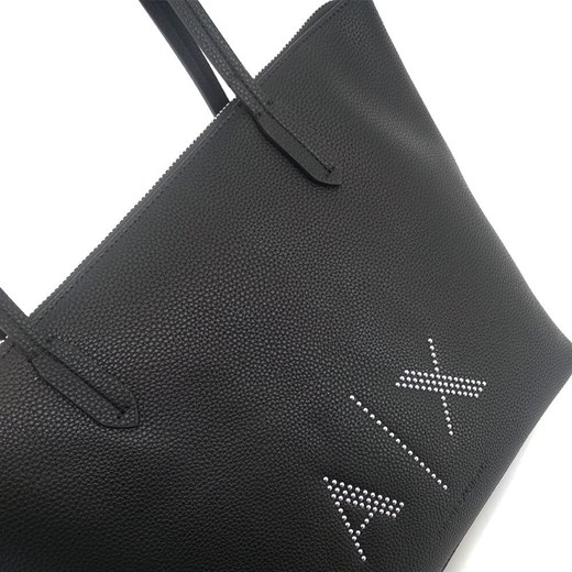 Shopper bag Armani Exchange ze skóry na ramię bez dodatków matowa 