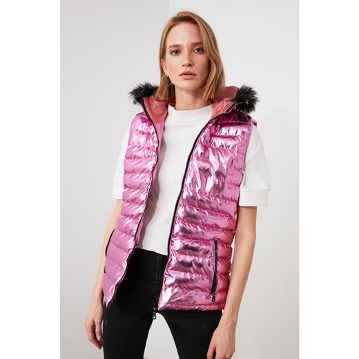 Trendyol Pink Hooded Shiny Inflatable Vest Trendyol M Factcool