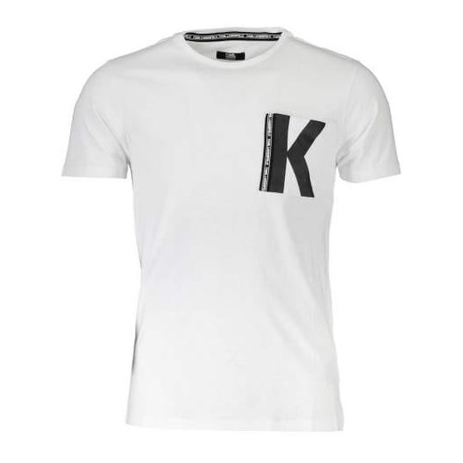 Biały t-shirt męski Karl Lagerfeld z krótkim rękawem 