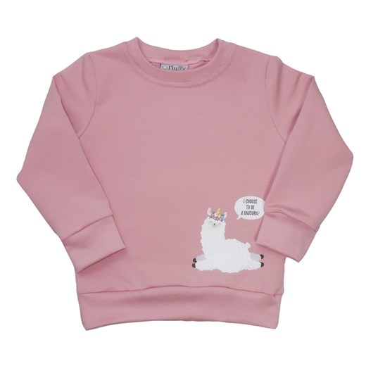 Różowy dres dziewczęcy Fluffy w nadruki