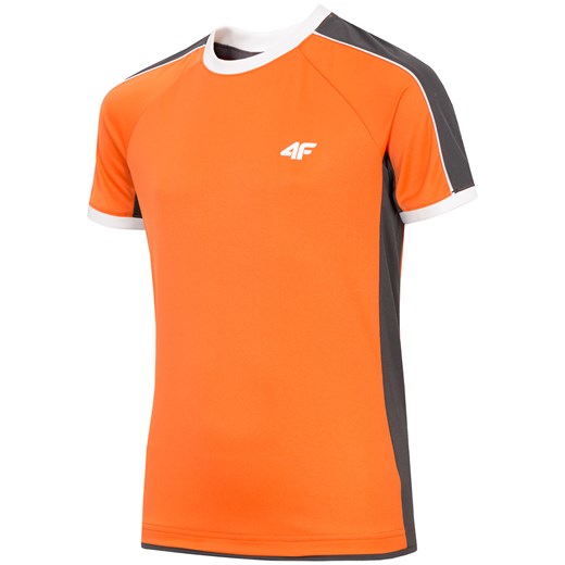 Koszulka sportowa chłopięca (116-152) JTSMF002 - pomarańcz 116,128,140 wyprzedaż 4F