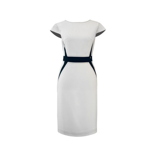 Suknia Nadia biel - granat semper bialy minimalistyczne