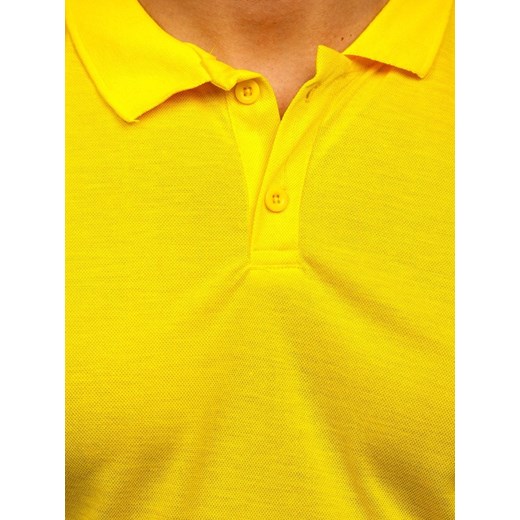 T-shirt męski żółty Denley z krótkim rękawem 