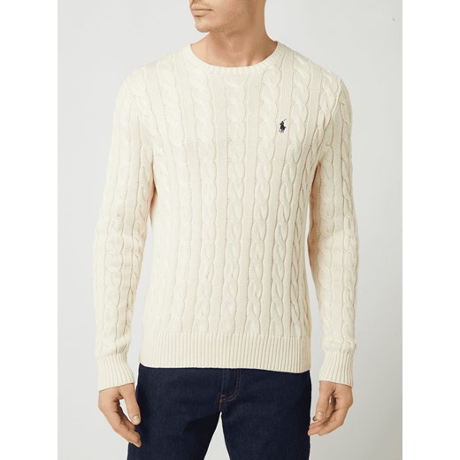 Sweter z dzianiny z wzorem warkocza Polo Ralph Lauren L Peek&Cloppenburg 