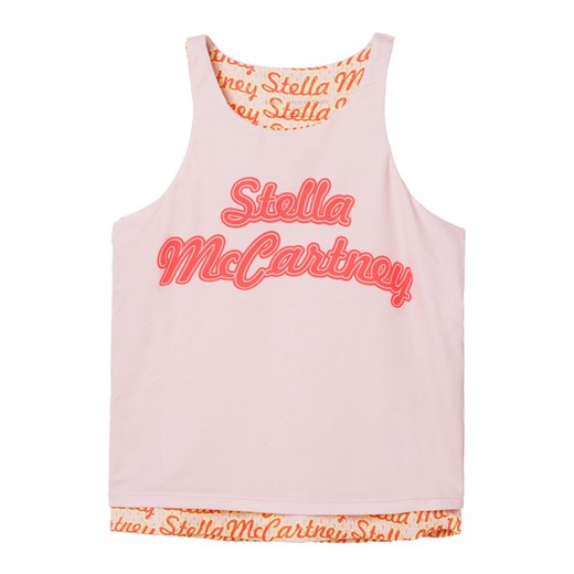 Bluzka dziewczęca Stella Mccartney różowa w nadruki na lato 