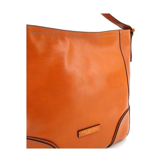 Shopper bag pomarańczowy na ramię bez dodatków matowa ze skóry 