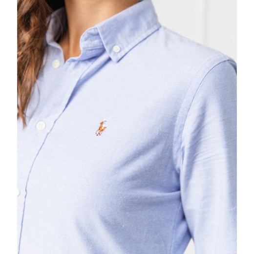 Koszula damska Polo Ralph Lauren z kołnierzykiem niebieska 