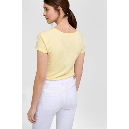 Żółta bluzka damska ORSAY z krótkimi rękawami bawełniana 