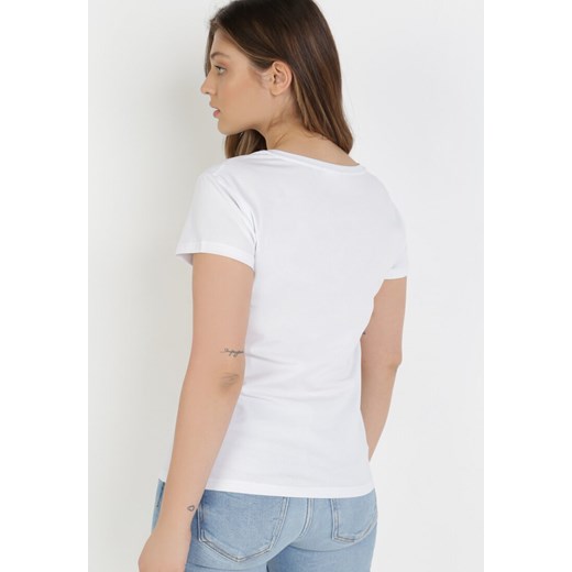 Biały T-shirt Salothise L/XL Born2be Odzież