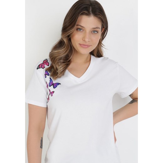 Biały T-shirt Zeuxilis ze sklepu Born2be Odzież w kategorii Bluzki damskie - zdjęcie 108764729